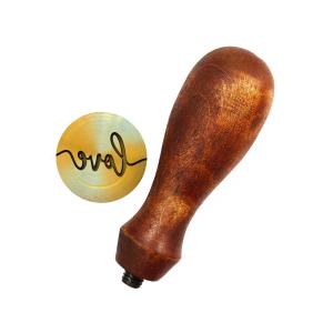 مهر برنجی آماده با دسته چوبی طرح M05